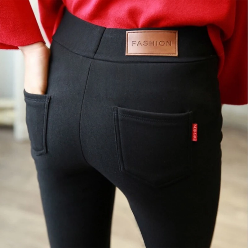 Women\'s Pencil Pants  New Tight Black Outerwear Base Layer Pants Slimming plus Size Elastic Ankle-Length Trousers