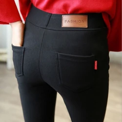 Women's Pencil Pants New Tight Black Outerwear Base Layer Pants Slimming plus Size Elastic Ankle-Length Trousers