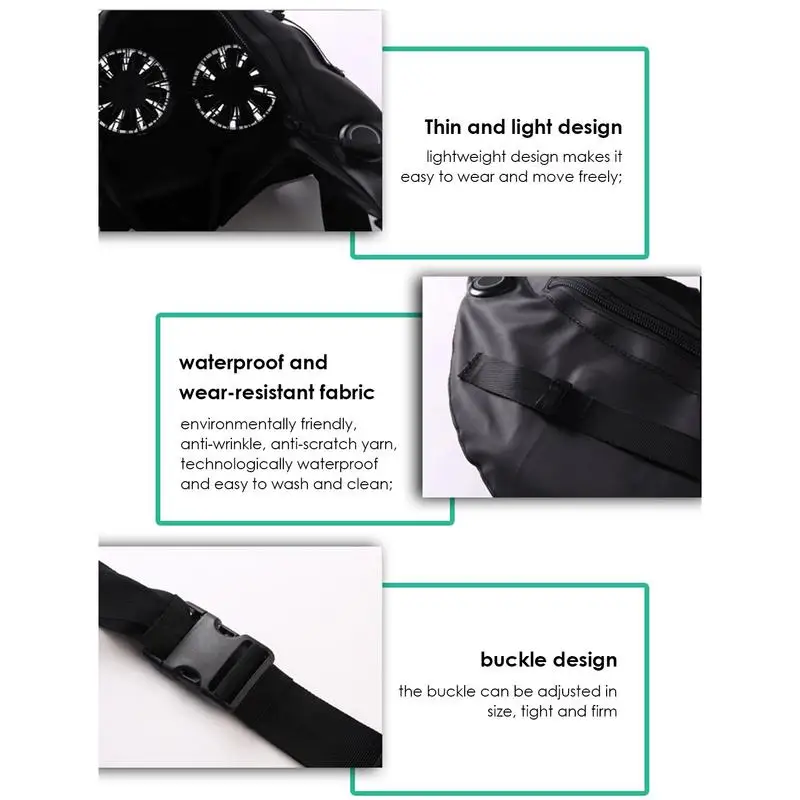 Belt Fan Mini Waist Fan Fanny Pack USB Powered Powerful Airflow Mini Waist Fan Wearable Personal Fan Hands-Free Portable Body