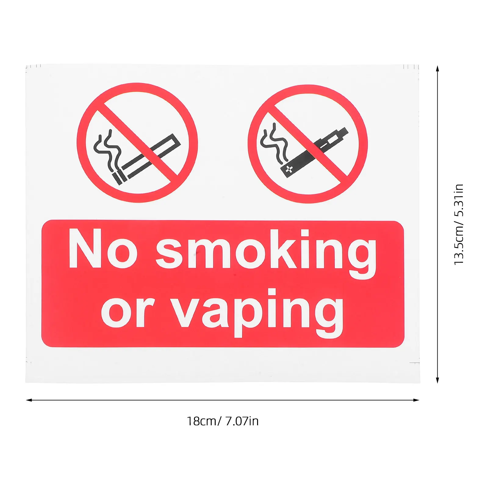5Pcs No Smoking Stickers Bright Durable Paper Self Adhesive Public Safety Reminder for Office Hotel Restaurant Outdoor Use