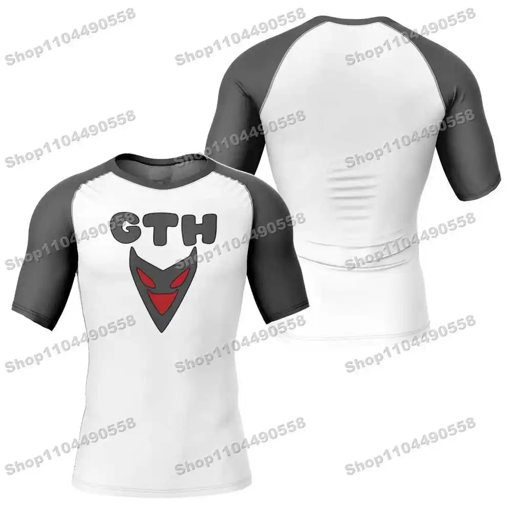 14th Newly Cartoon Anime Rash Guards Surfing Beach T-Shirts Swimwear Diving Gym Short sleeves MMA BJJ Men Jiu Jitsu Fitness Sets image 4