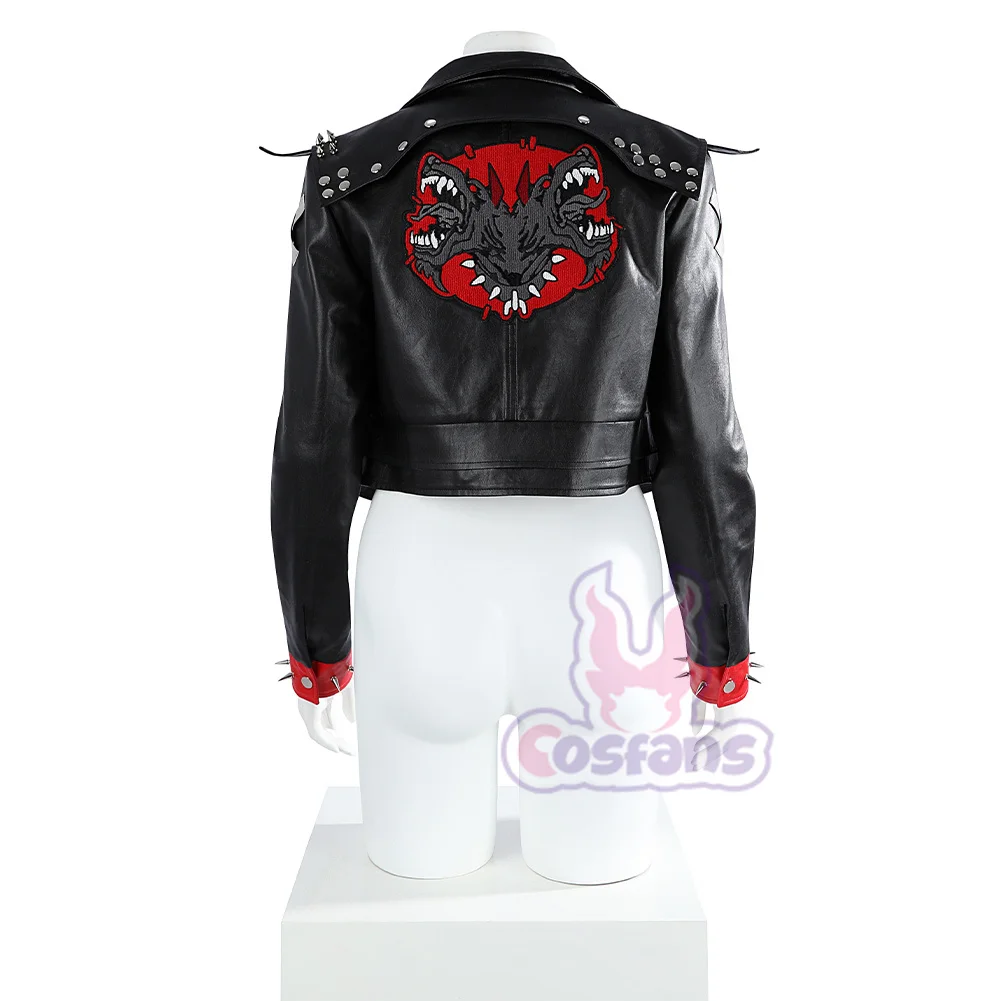 LoL Arcane 2 Game LOL Vi Cosplay Women Black PU Leather Coat Costume Jacket Disguise Top Coats Party Halloween Carnival Party