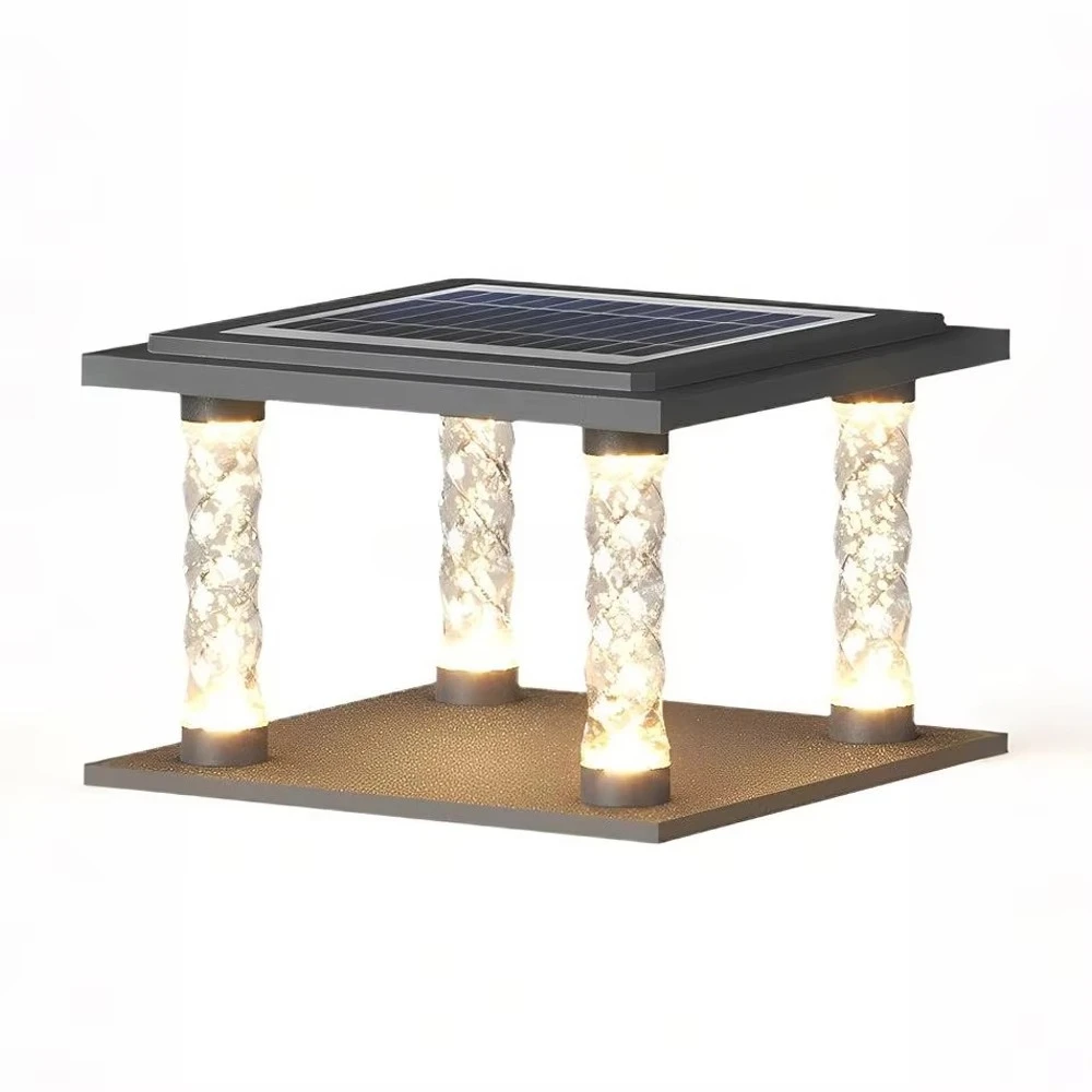 Modern outdoor solar column lamp garden villa gate square waterproof lamp courtyard fence