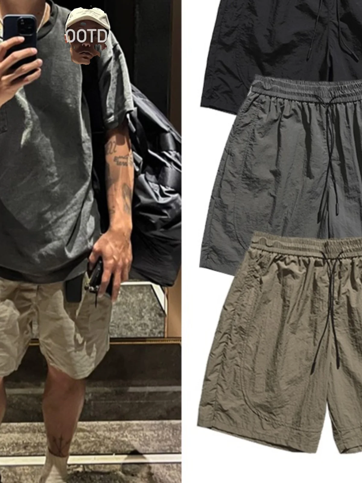 

Loose Men's Workwear orts Summer Trendy Brand Casual American Sport Five-Point Pants Straight Leg Wide Leg Daily orts