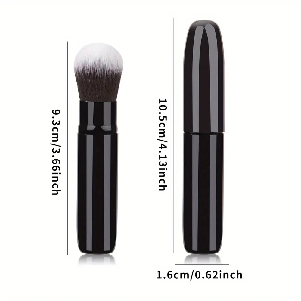 Mini pennello per trucco Tubo in alluminio retrattile con setole morbide per fondotinta in polvere per fard Strumento di bellezza adatto ai viaggi ​