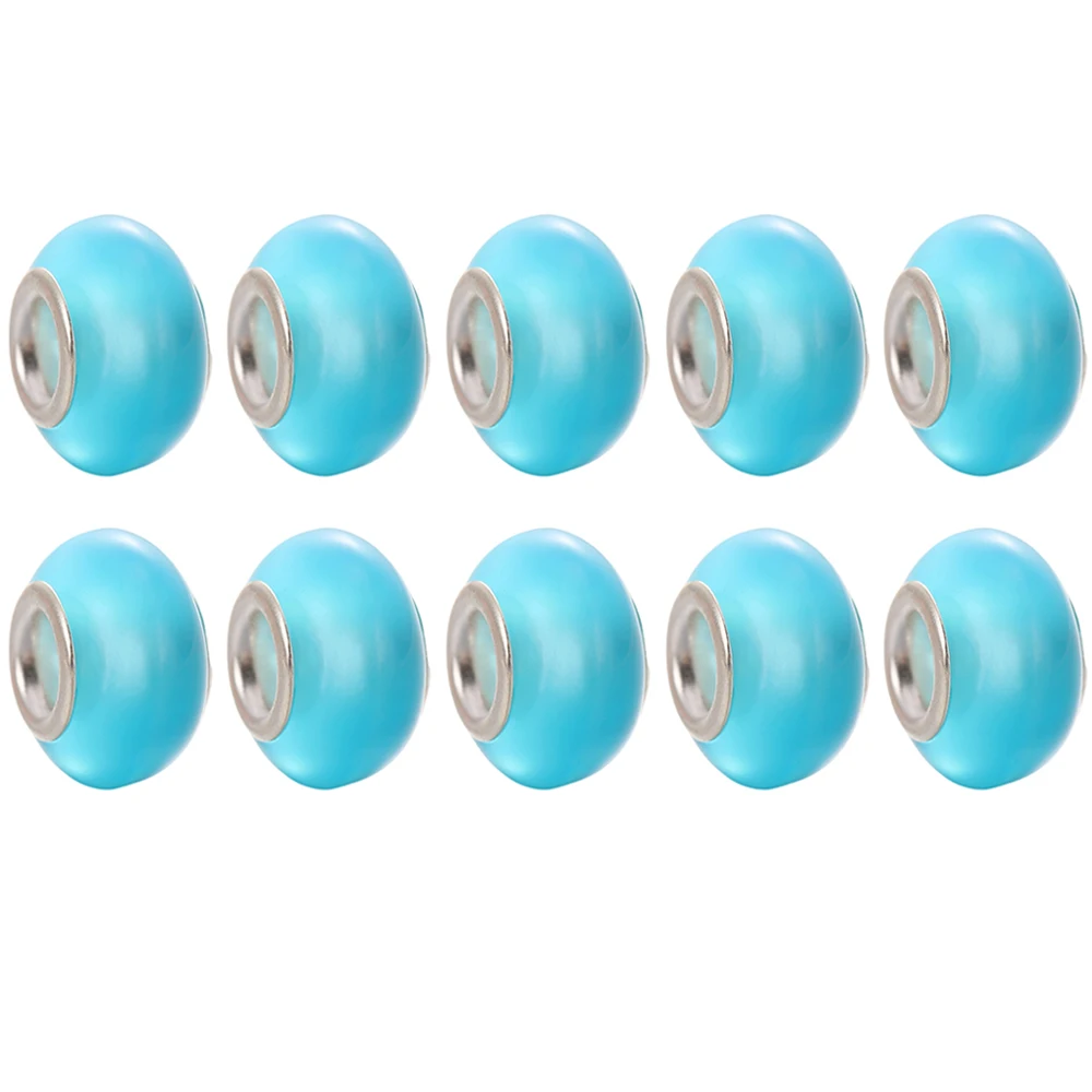 5/10 PC Classic Blue Crystal Big Hole Charm Beads fit Bracelet Keychain Necklace DIY Jewelry Making Acces