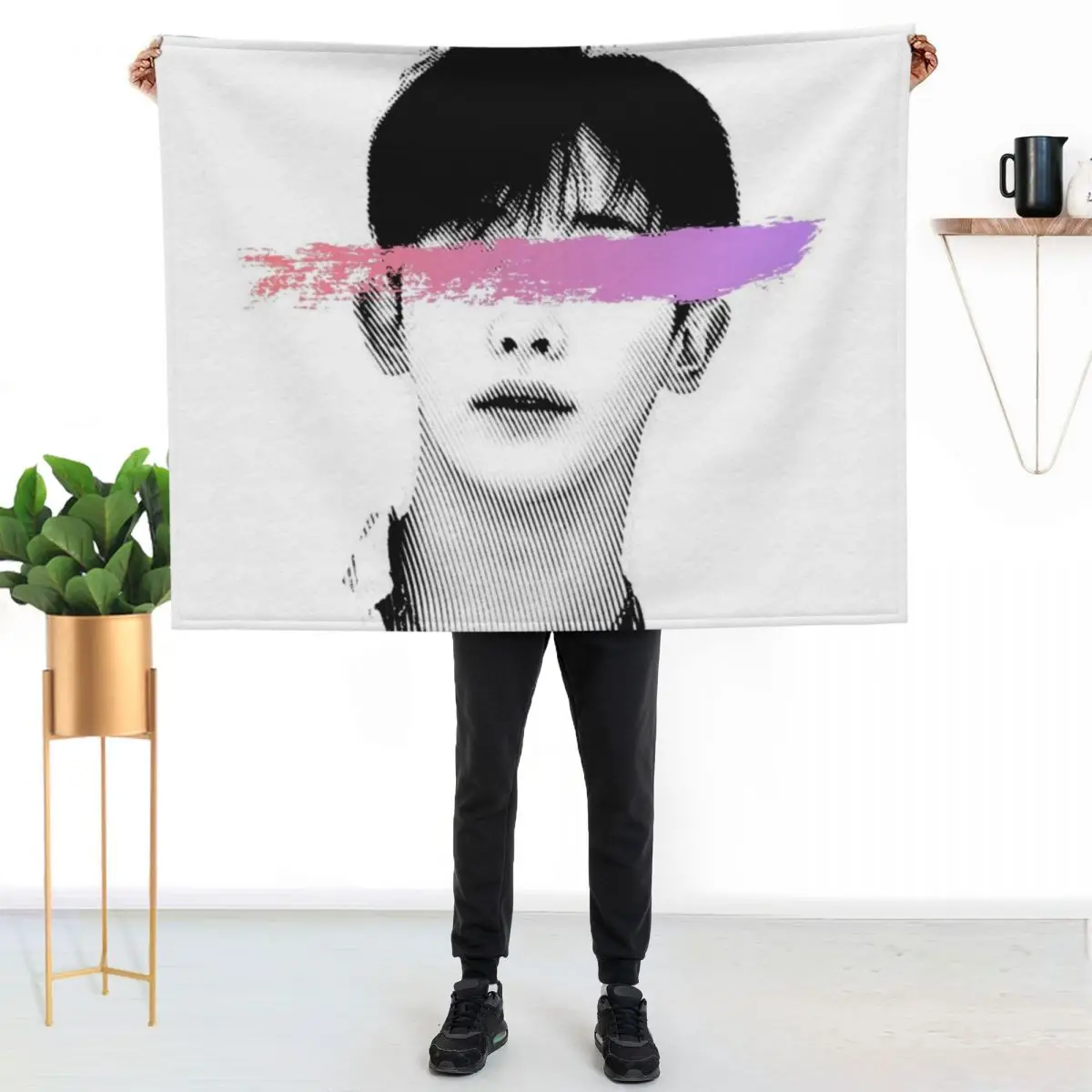 

monstax wonho Throw Blanket Easy Care Comfortable Blanket for Couch