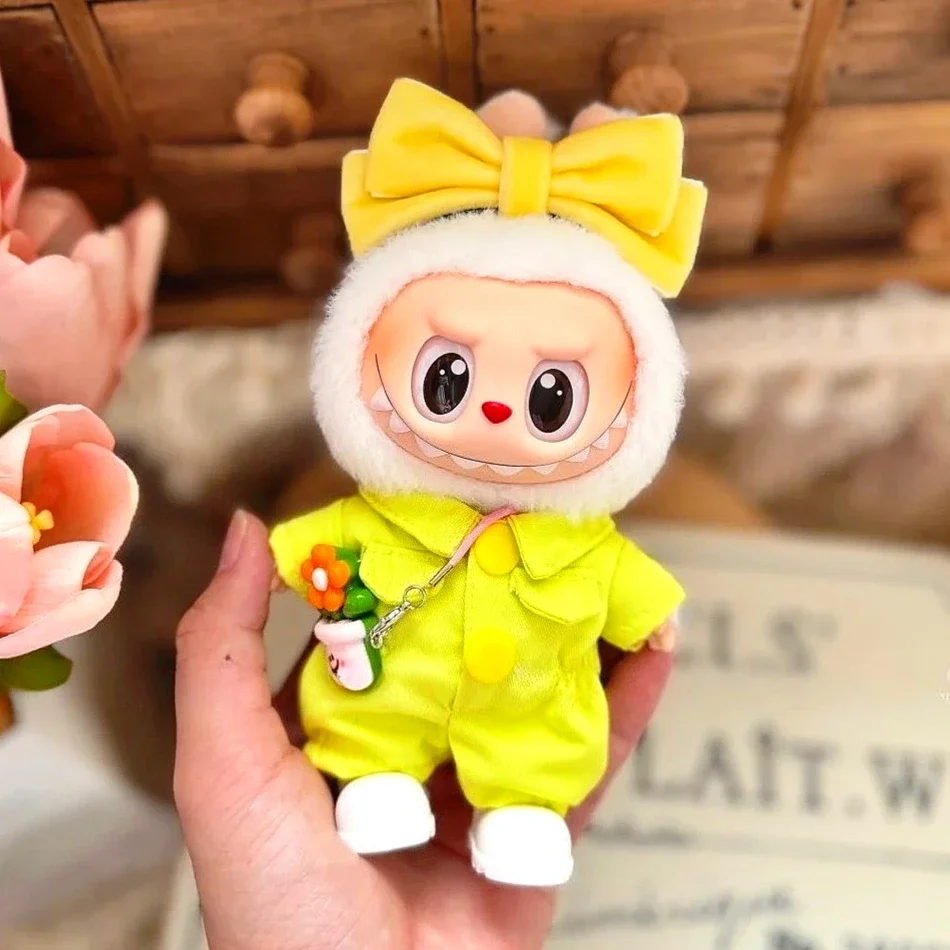 Labubu Ropa de trabajo fresca mono muñeca conjunto diario de moda Labubu Ropa accesorios de decoración