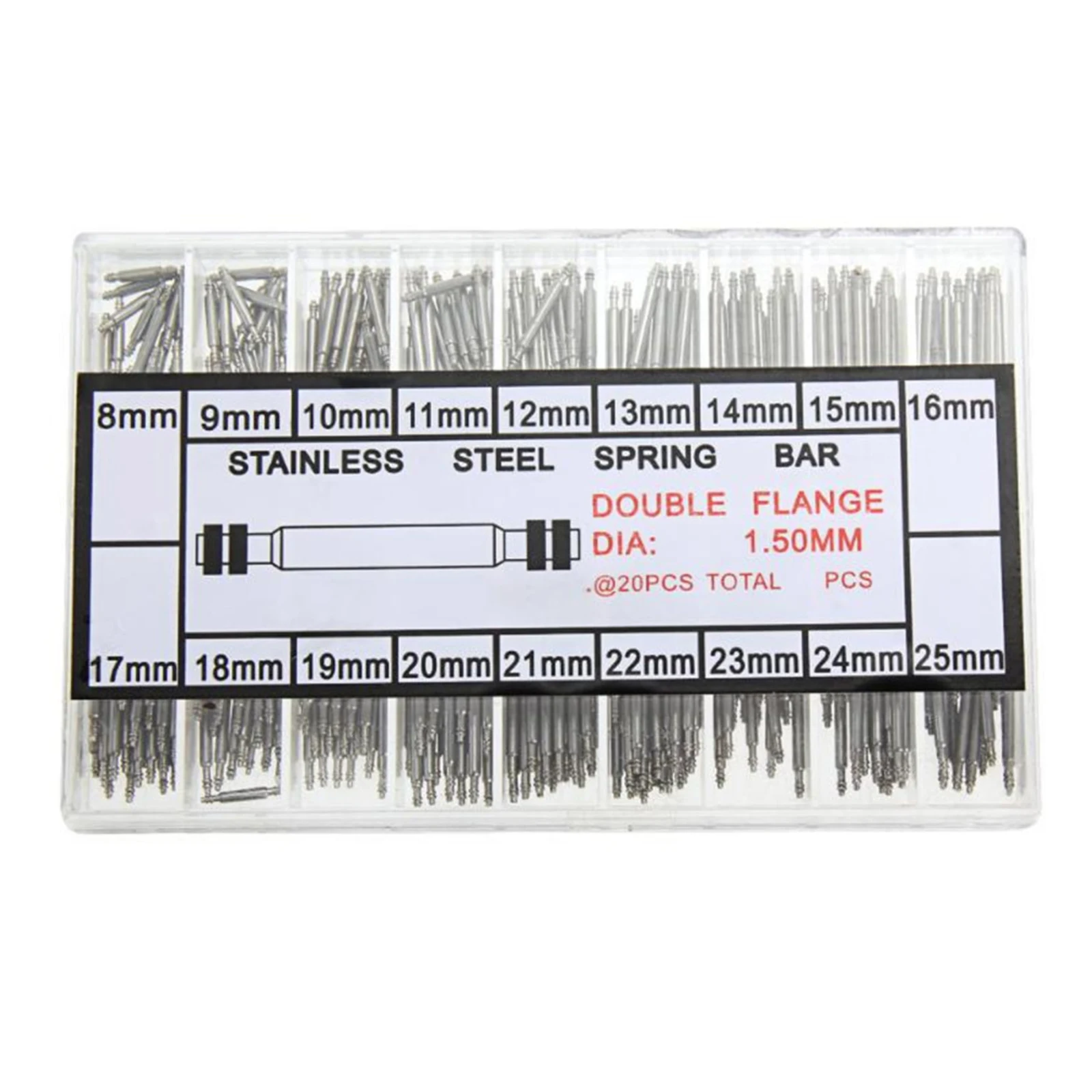 360 قطعة/المجموعة الفولاذ المقاوم للصدأ الربيع القضبان ضياء 1.5 مللي متر/1.8 مللي متر length8mm-25 مللي متر/6 مللي متر-23 مللي متر حزام الساعات حزام ساعة أدوات إصلاح دبوس