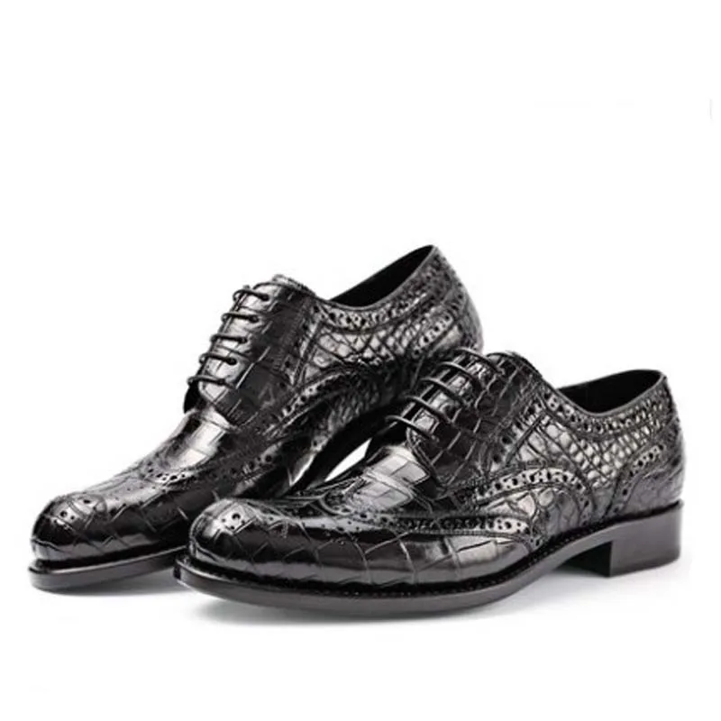 gete import  crocodile leather men shoes male business  leisure  Men shoes  bullock  Carve  designs manual  men crocodile shoes