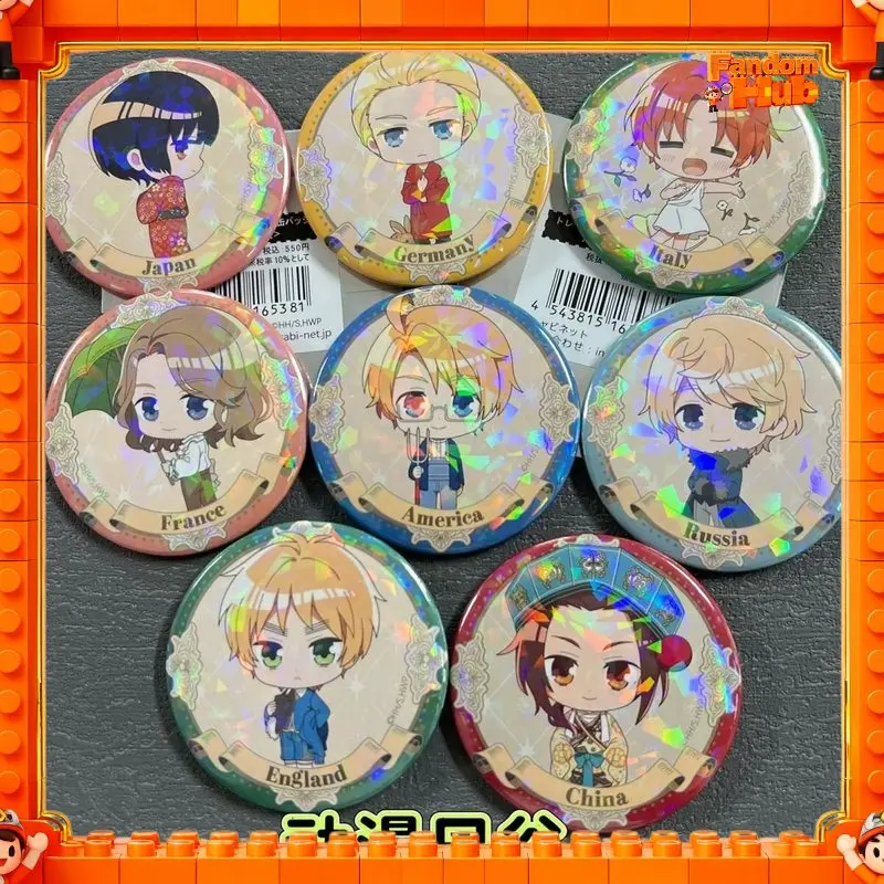 Genuine Hetalia Famous Paintings Series Wang Yao, Arthur Kirkland Anime Can Badge Pin Toy Gift