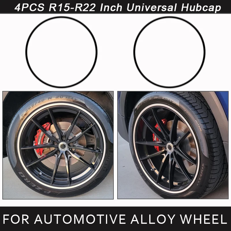 

4PCS For Automotive Alloy Wheel Hub Ring R15 R16 R17 R18 R19 R20 R21 R22 Trim Edge Protective Car Styling Exterior Accessories