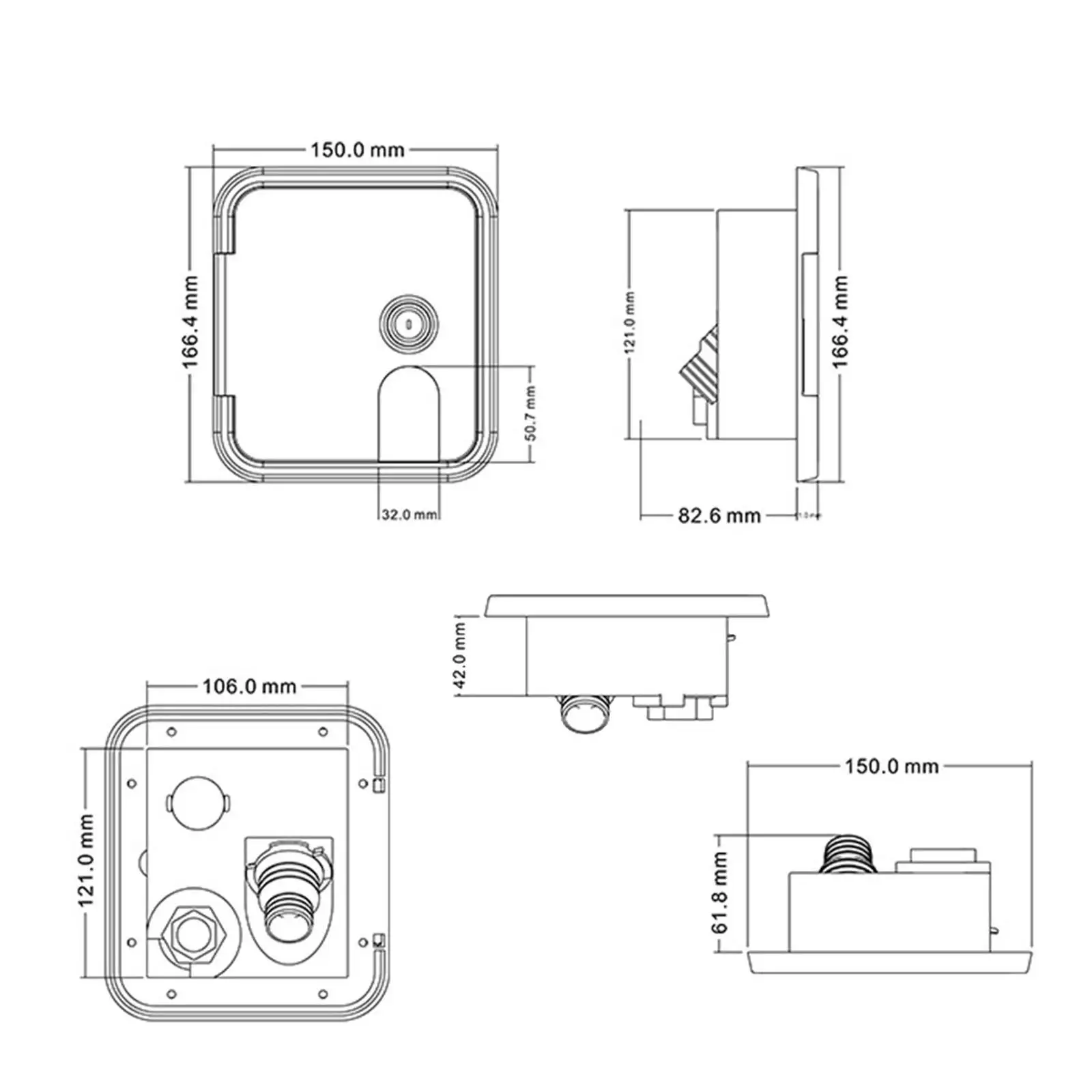 Water Locking Cap Replacement Accessories RV Gravity Fresh Water Fill Hatch Inlet for Cars Camper Caravans Boat Motorhome