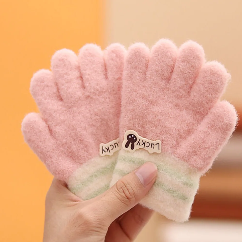 

High Quality Knitted Children Gloves Soft Warm Kids Full Fingers Gloves Winter Gloves For 1-3 Years Kids