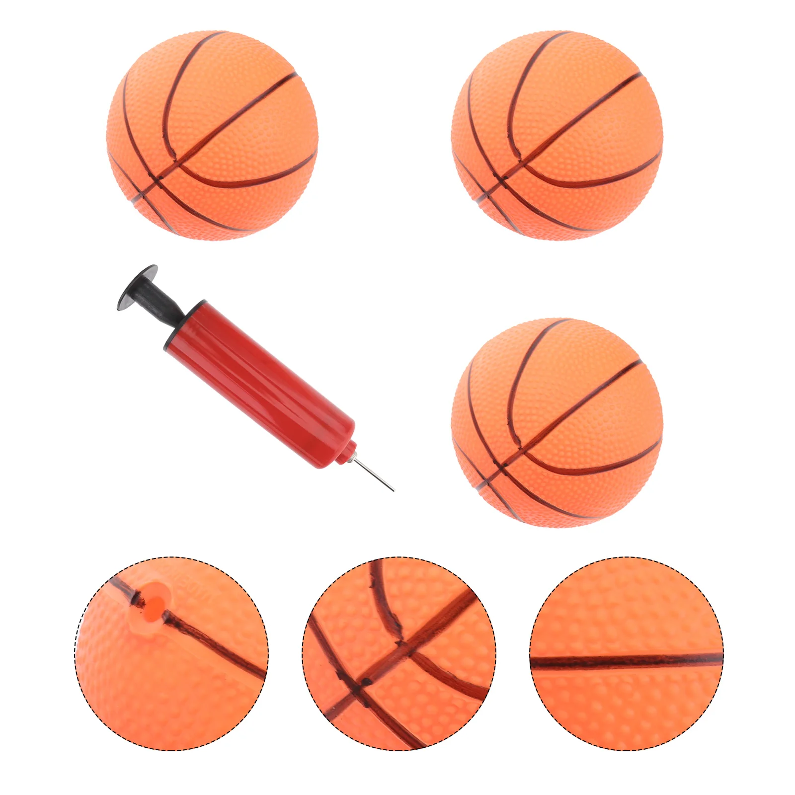 4Pcs Inflatable Basketball Set Mini Bouncy ABS Balls Pack Easy Inflate Pump Indoor Outdoor Sports Play Inflatable Basketball