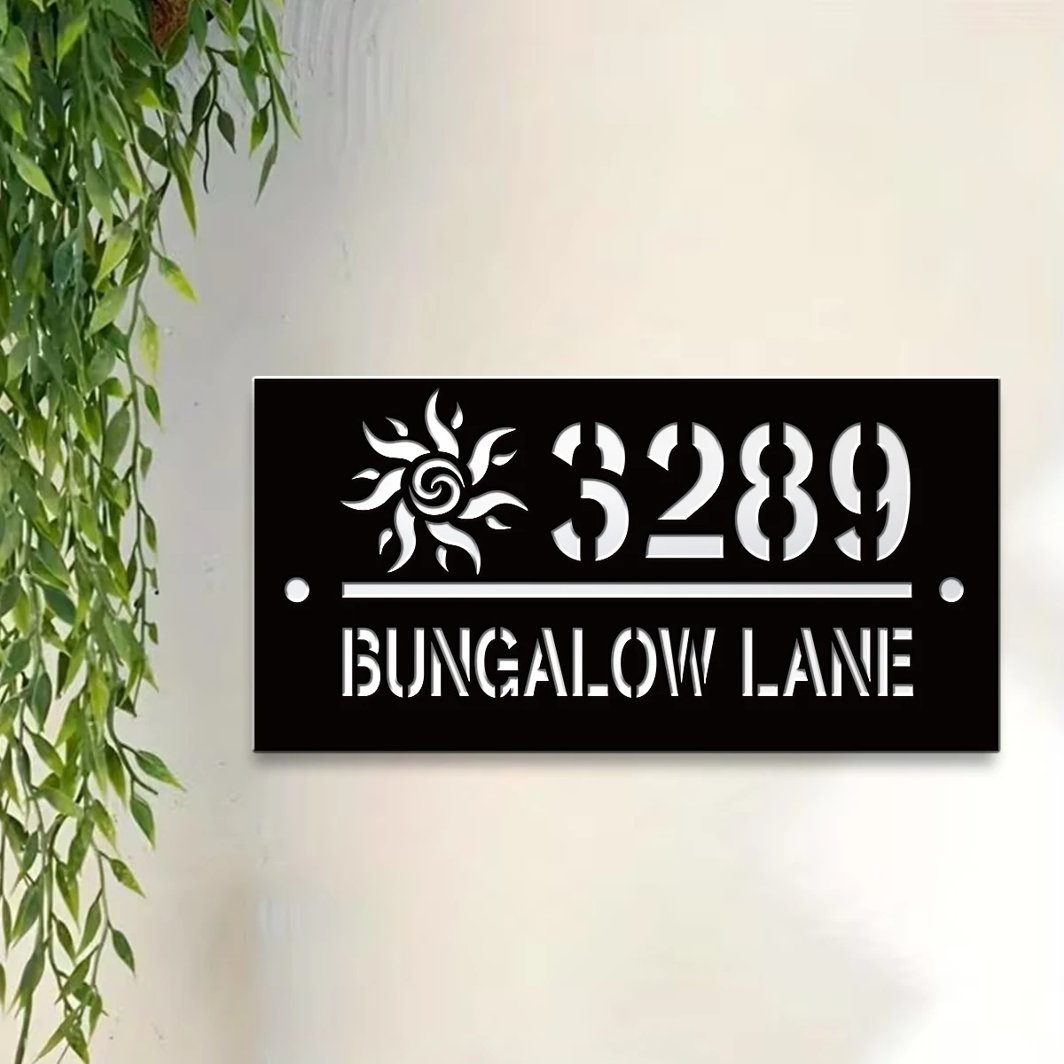 1Pc Custom Plant Vine Number&Text Acrylic House Number Door Street Sign Plaque,Home Room Garden Decor,Birthday Wedding Gift