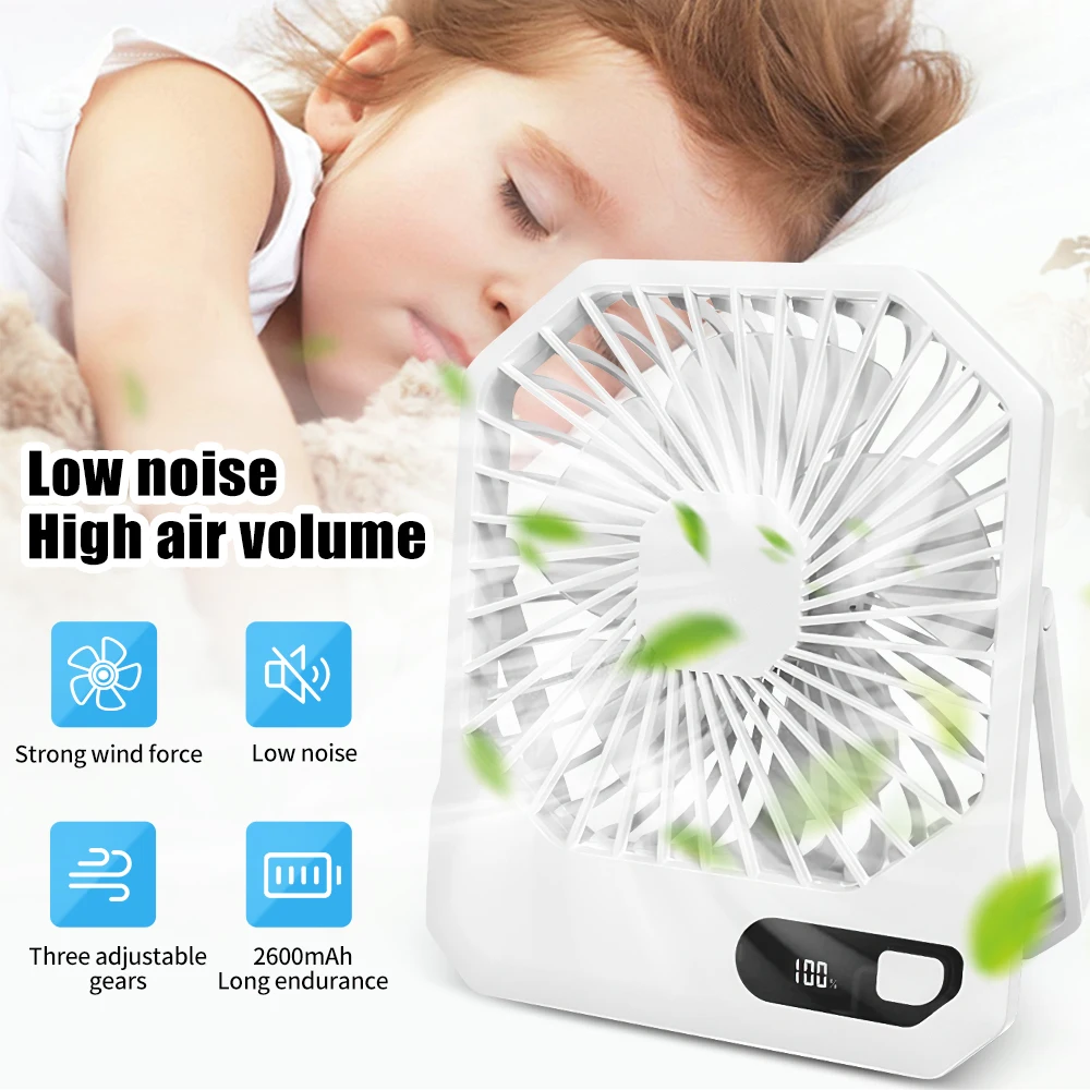 Portable Mini Fan Air Conditioners USB Rechargeable Electric Fan Desk Table Office Cooling Fan Home Low noise High Air Volume