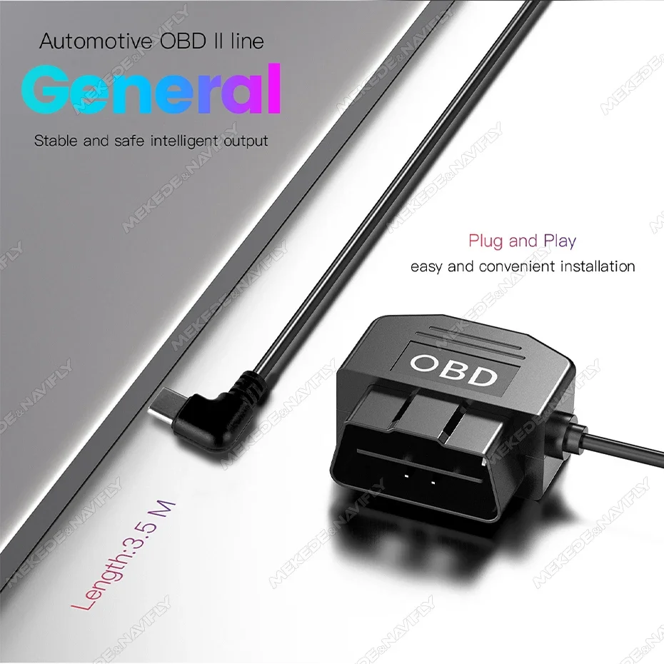 OBD zu Typ C Mini rechtwinkliges Ladegerät Stromkabel für Dash-Kamera Auto DVR 24h Parkplatz Autozubehör Batterieschutz Ausgang – Detail 4