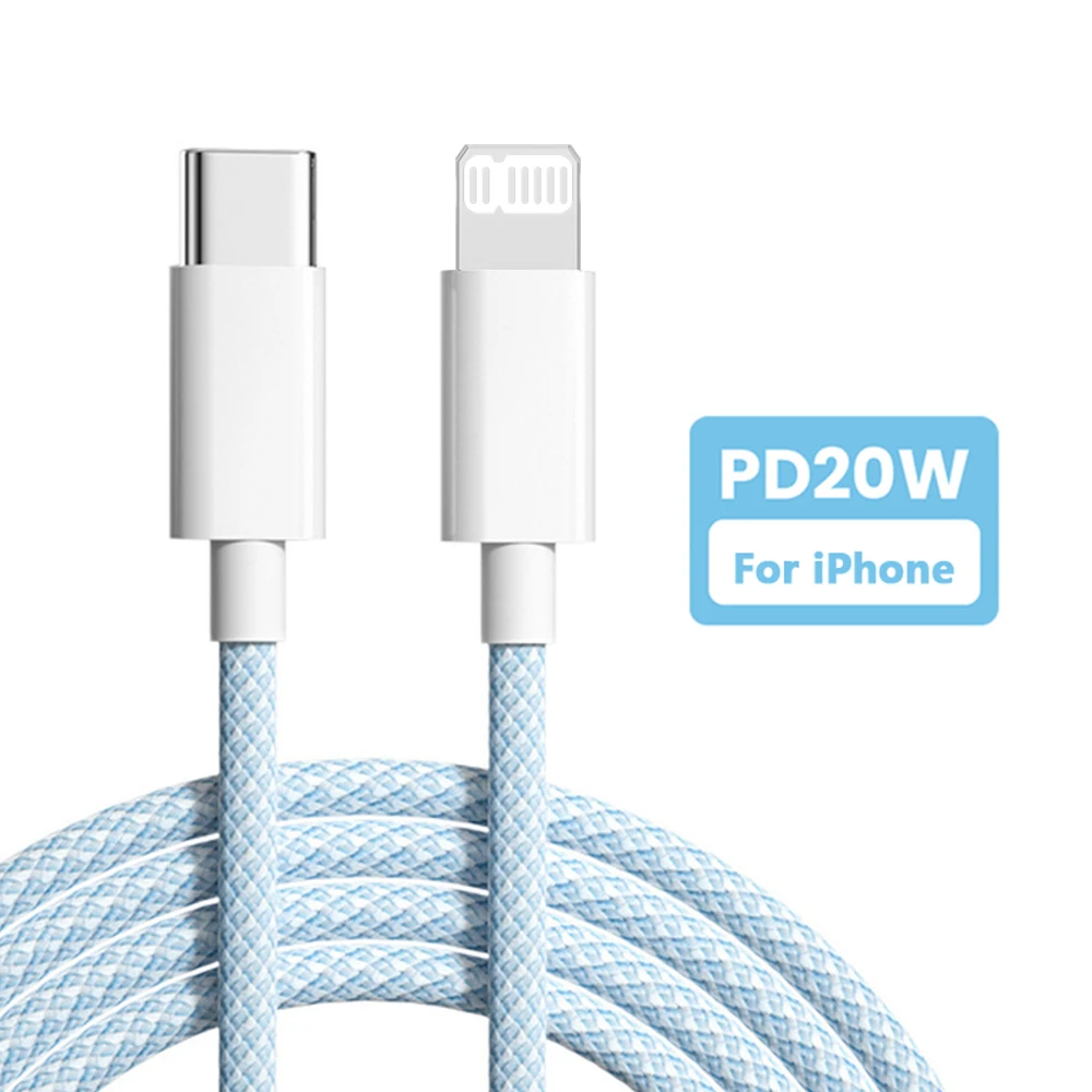 

20W PD USB Cable for Apple iPhone 14 13 12 11 Pro Max Type C to Lighting Fast Charging Cable for ipad Data USB C to IOS Cable