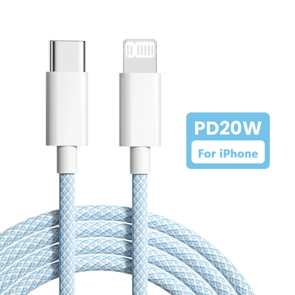 20W PD USB Cable for Apple iPhone 14 13 12 11 Pro Max Type C to Lighting Fast Charging Cable for ipad Data USB C to IOS Cable