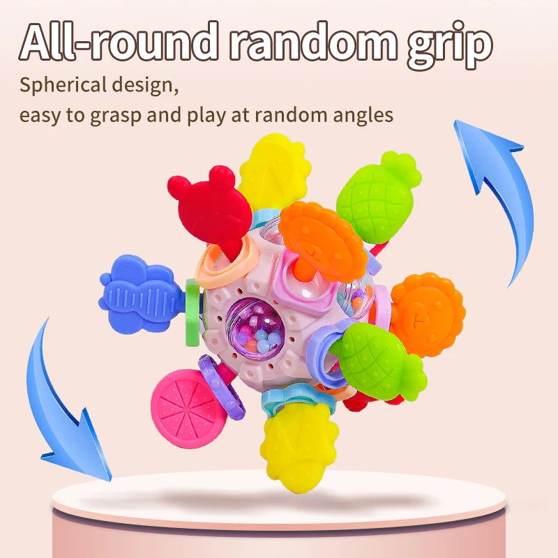 Juguete para bebé Manhattan bola redonda de silicona suave Bola de agarre de mano sonajero Infantil mordedores masticables juguetes para bebés de 0 a 12 meses