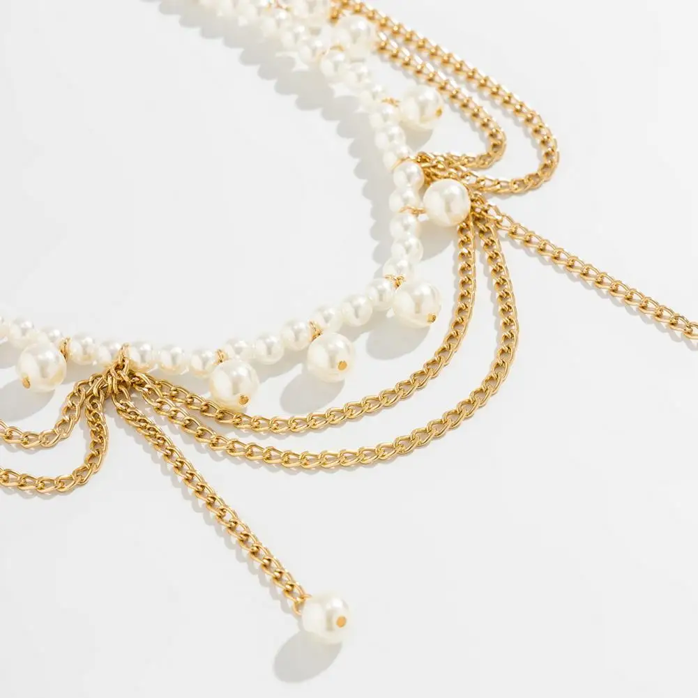 Fine Workmanship Waist Accessory Waist Chain with Heart Pendant Multi-layer Tassel Waist Belt Electroplated for Festivals