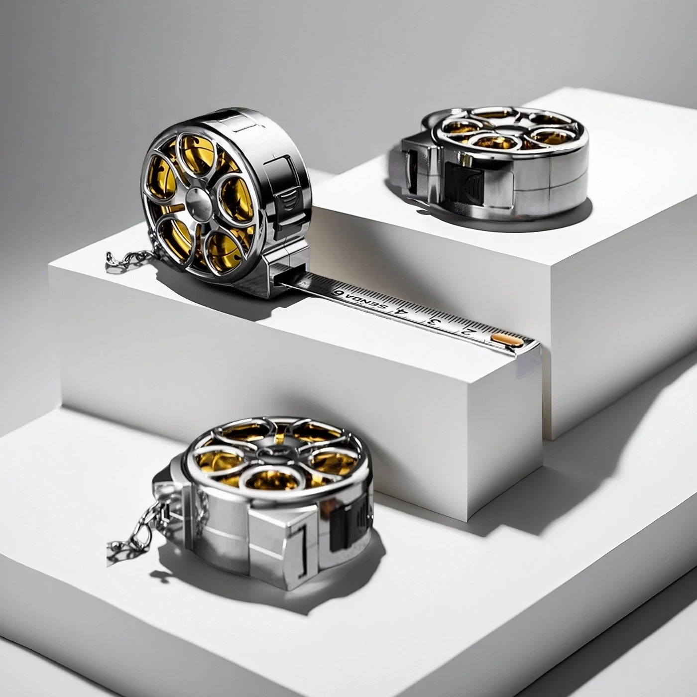 شريط قياس الجيب الصغير 2 متر | شفرة من الفولاذ المقاوم للصدأ وغلاف ABS | أداة قياس قابلة للسحب للمنزل والإنجليزي والمتري #2