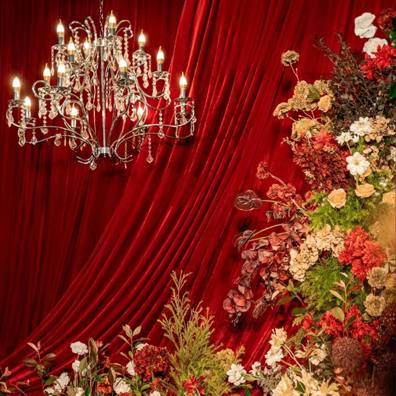 High Quality Rectangular Velvet Backdrop Decoration Drapes/Curtain for Wedding Events or Home Use