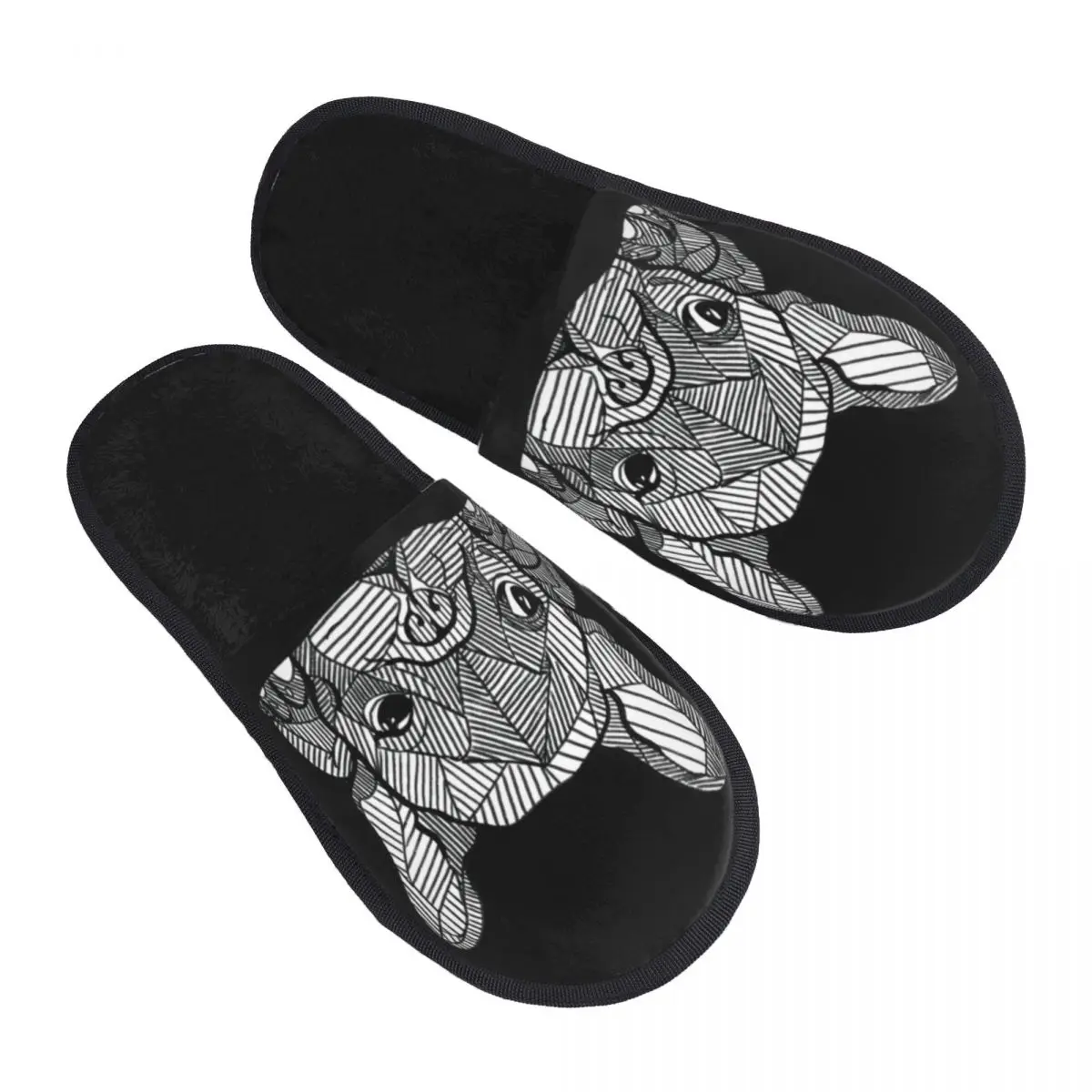 Custom French Bulldog House Slippers Women Comfy Memory Foam Frenchie Dog Lover Slip On Bedroom Slipper Shoes