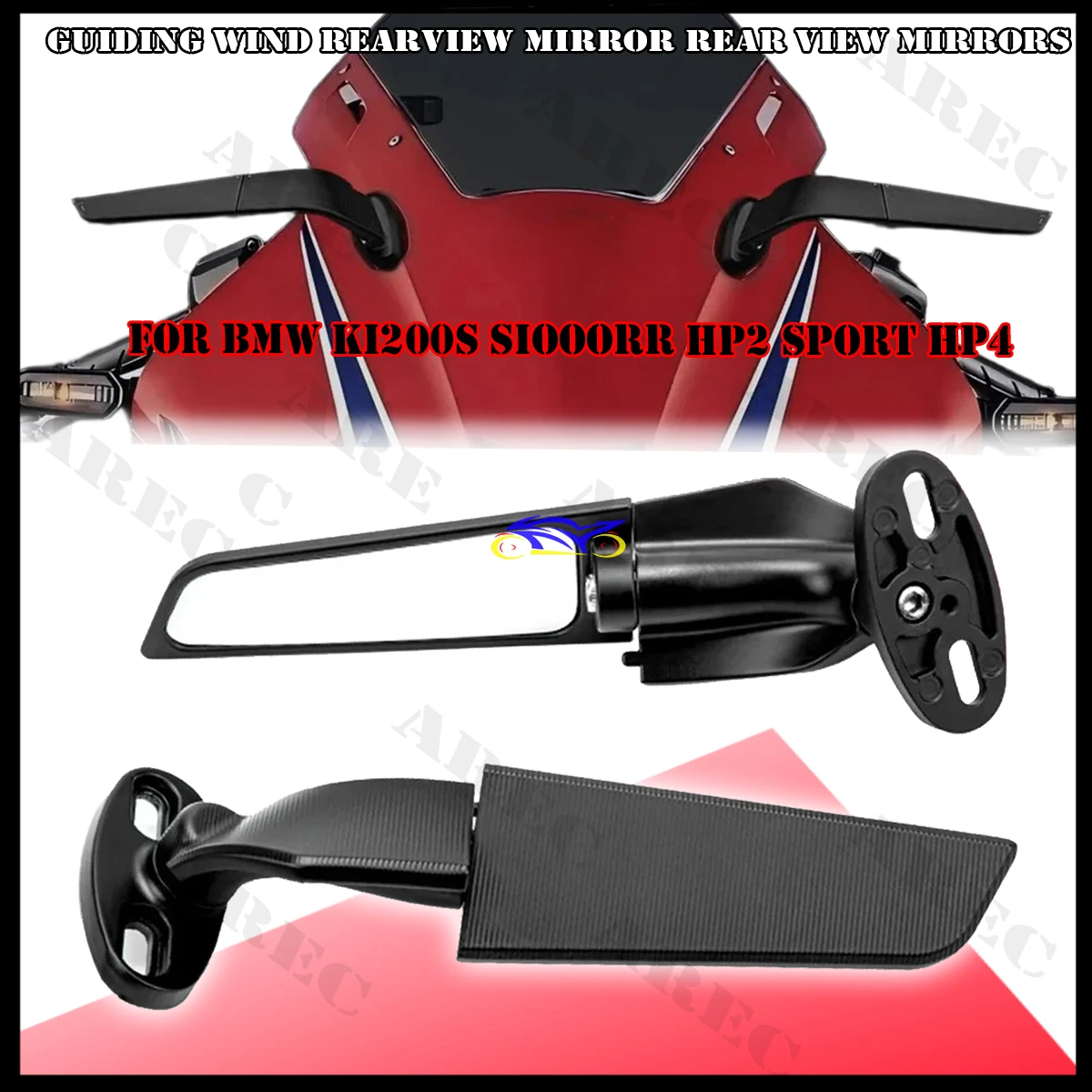 

Универсальное зеркало заднего вида с ветровым крылом для мотоцикла, зеркала заднего вида для BMW K1200S S1000RR S1000RR HP2 Sport HP4 S1000 S 1000 RR