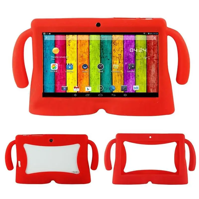 Universal 7 Inch Tablet Protective Case Soft Silicone Cover Skin Shell Protector with Carry Handles for Q88 Kids Random color