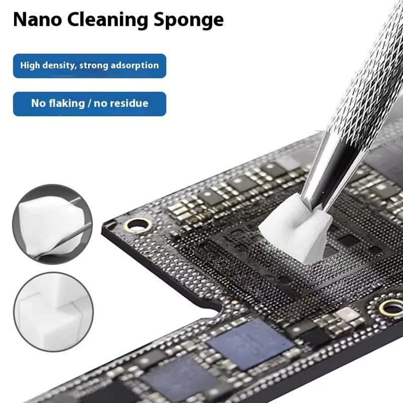 TE-P3 500 قطعة/صندوق نانو تنظيف الإسفنج للهاتف المحمول اللوحة الأم شاشة رقاقة إطار الكاميرا إزالة الغراء تنظيف الإسفنج