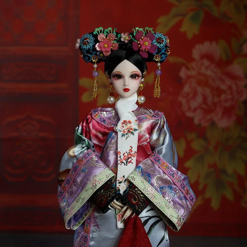2026Chinese Traditional Doll For Children Manual Doll+Clothes+Headdress 30CM ABS Simulation Dolls With Clothes Accessories ZL847