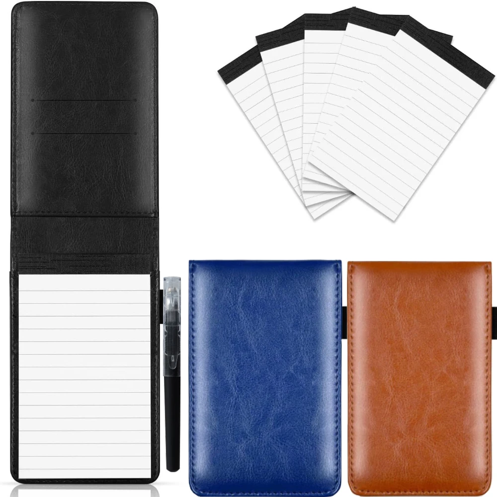 

Блокнот A7 в кожаном переплете с горизонтальными линиями, 250 внутренних страниц, с ручкой, для деловых записей, заметок, офиса, школы, канцелярских принадлежностей