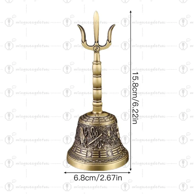 Solid Brass Vajra Bell & Dorje Set, Nepalese Craft, Five-Pronged Dharma Instrument, Decorative Gift
