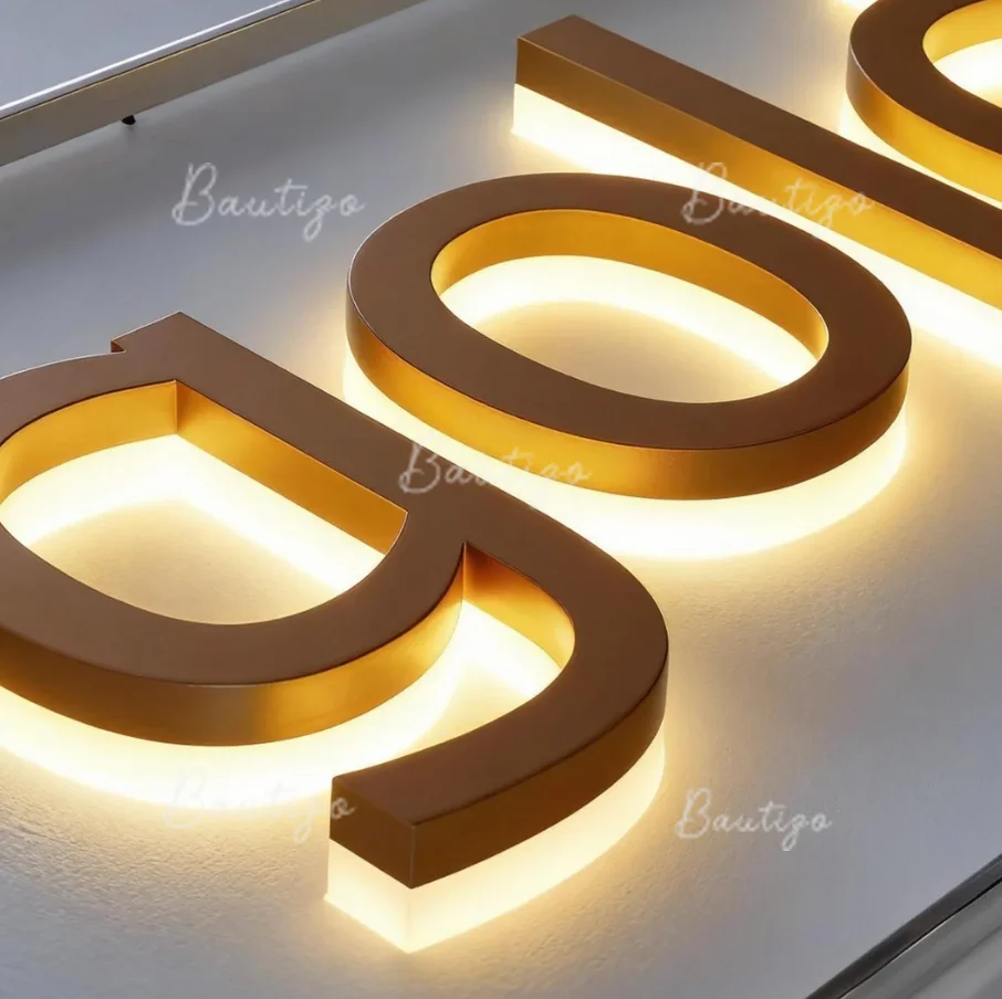 Custom Personalized LED Light Up Sign 3D Metal Letters For Outdoor Business Storefront Waterproof Illuminated Backlit Signage