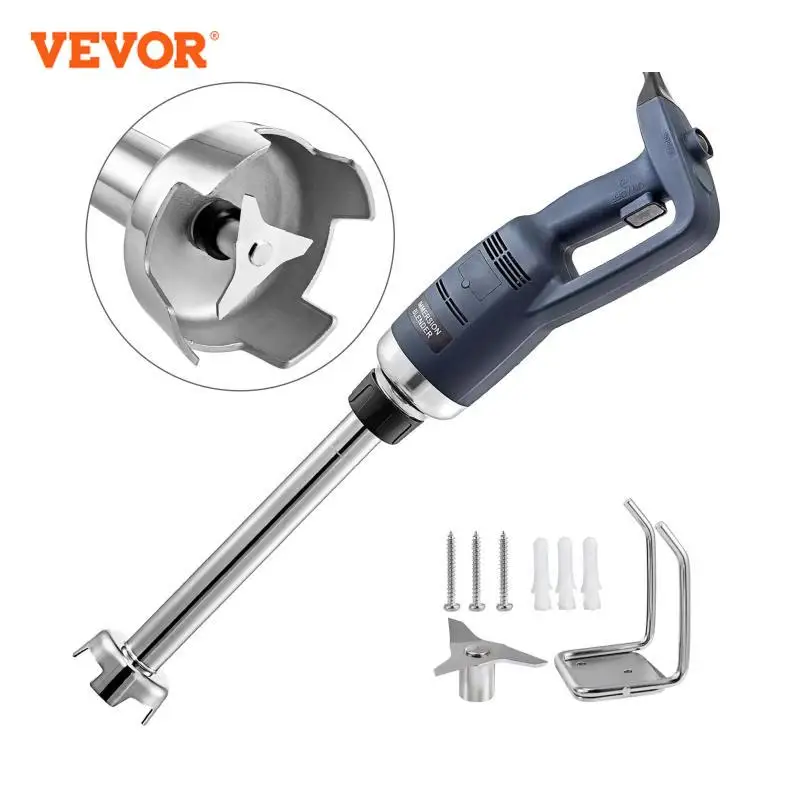 VEVOR Safety Button Space-saving Thickened Blade Commercial Immersion Blender Electric Handheld Mixer Stick for Various Food