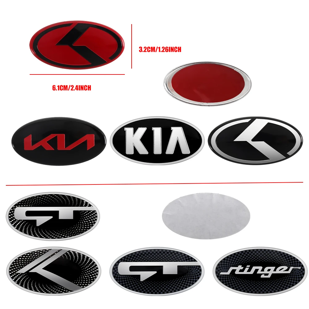 6.1x3.2cm Car Steering Wheel Logo Emblem Cover Sticker For Kia K2 K3 K5 K7 Picanto Stinger Forte Sorento Sportage Rio Soul Ceed view 2