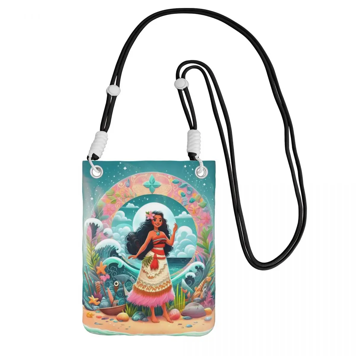

Custom Moana Mobile Phone Bag for Women Men Fashion Cartoons Shoulder Crossbody Bag Lipstick Bag Mini Shoulder Purse Wallet