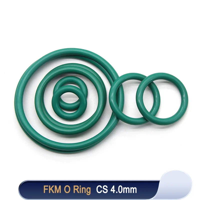 

10pcs FKM O Ring Sealing Gasket CS 4.0mm OD 14~100mm Insulation Oil Resistant High Temperature Resistance Fluorine Rubber Rings