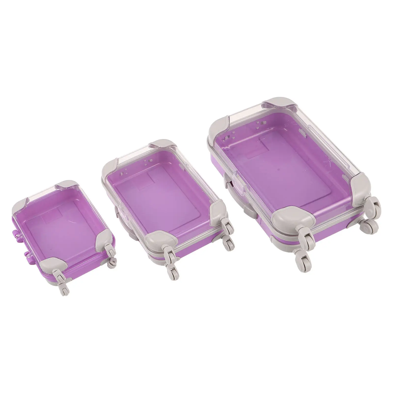 3Pcs Fake Eyelash Storage Box - Compact Travel Makeup Organizer Case with Clear ABS Design for Lash Clusters Extensions Portable
