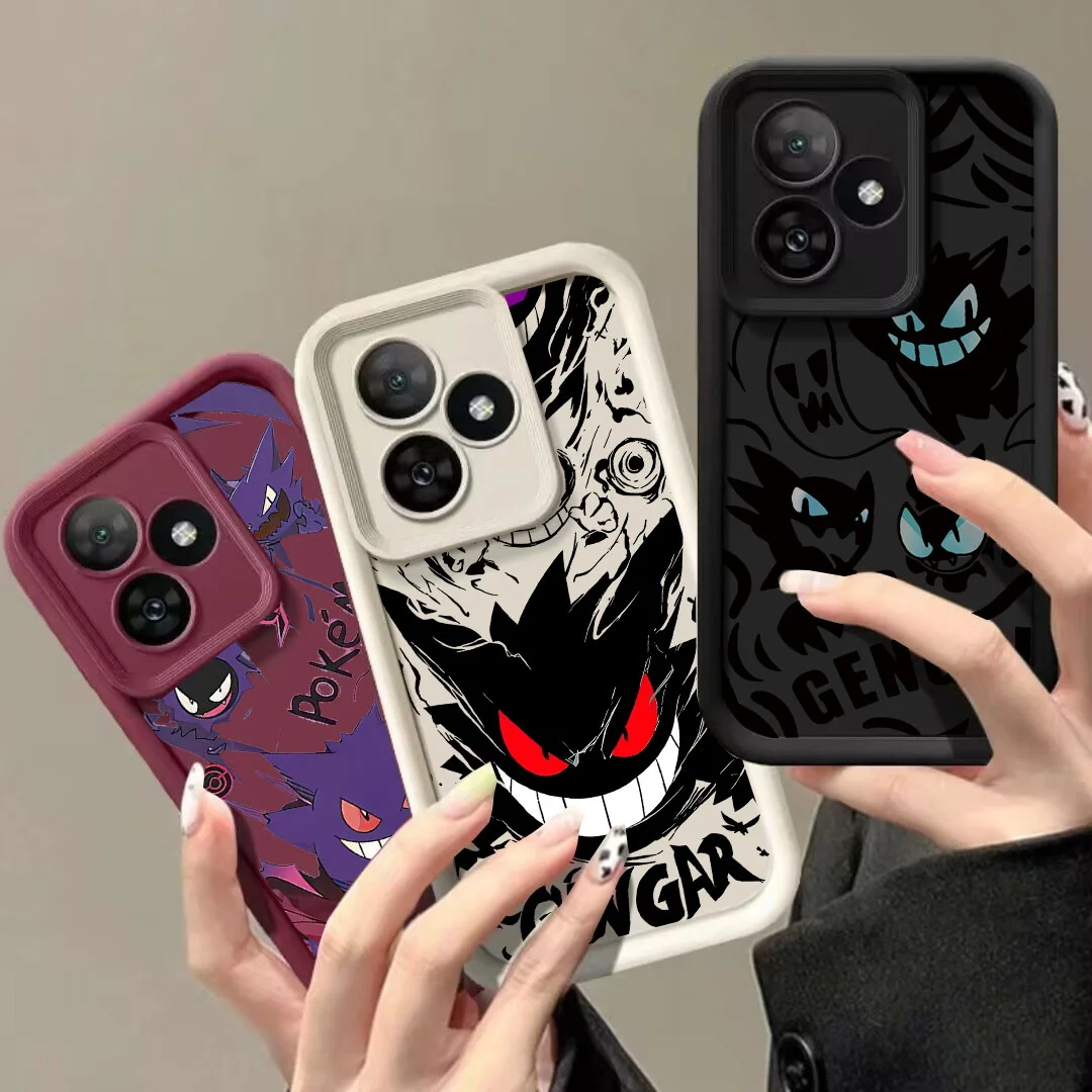 Чехол с большой головой Gengar Pokemon для Honor 400 Lite 200 Pro Magic 7 90 Lite X9C Huawei P40 Lite Nova 5t, силиконовый чехол с лестницей для глаз