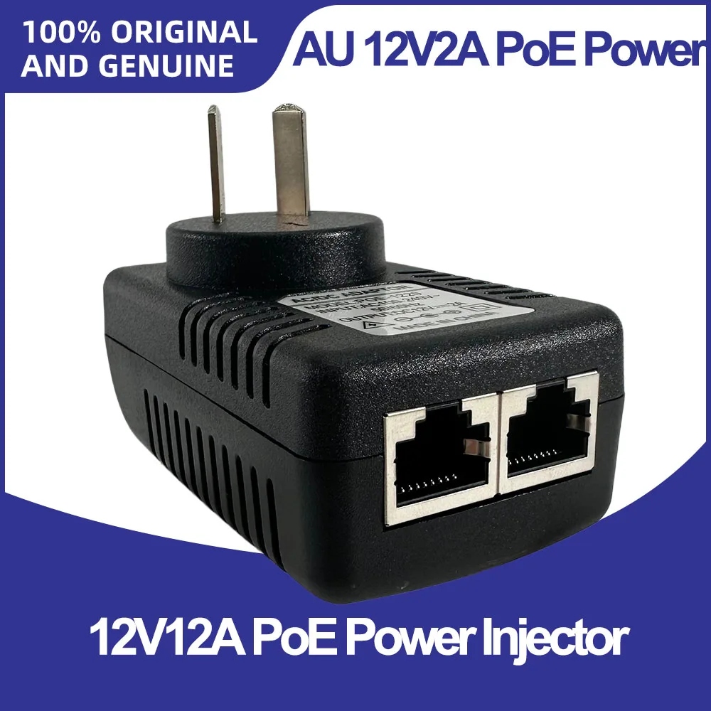 12V 2A POE Injector 10/100Mbps 24W Power Over Ethernet Adapter for CCTV IP Camera Bridge AP Gateway US EU AU UK Plug Optional