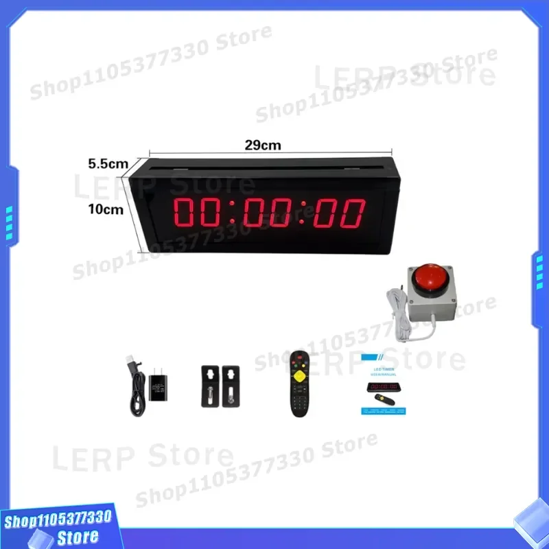 1.5 Inch 4 Bit LED Digital Countdown Timer Plug in Race Clock for Meeting Handless Button Control Electronic Display Device