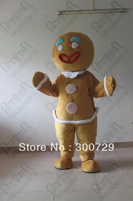 

New Adult Hot Sale Foam Cute Gingerbread Man Fancy Cartoon Mascot Costume Plush Christmas Fancy Dress Halloween Mascot Costume