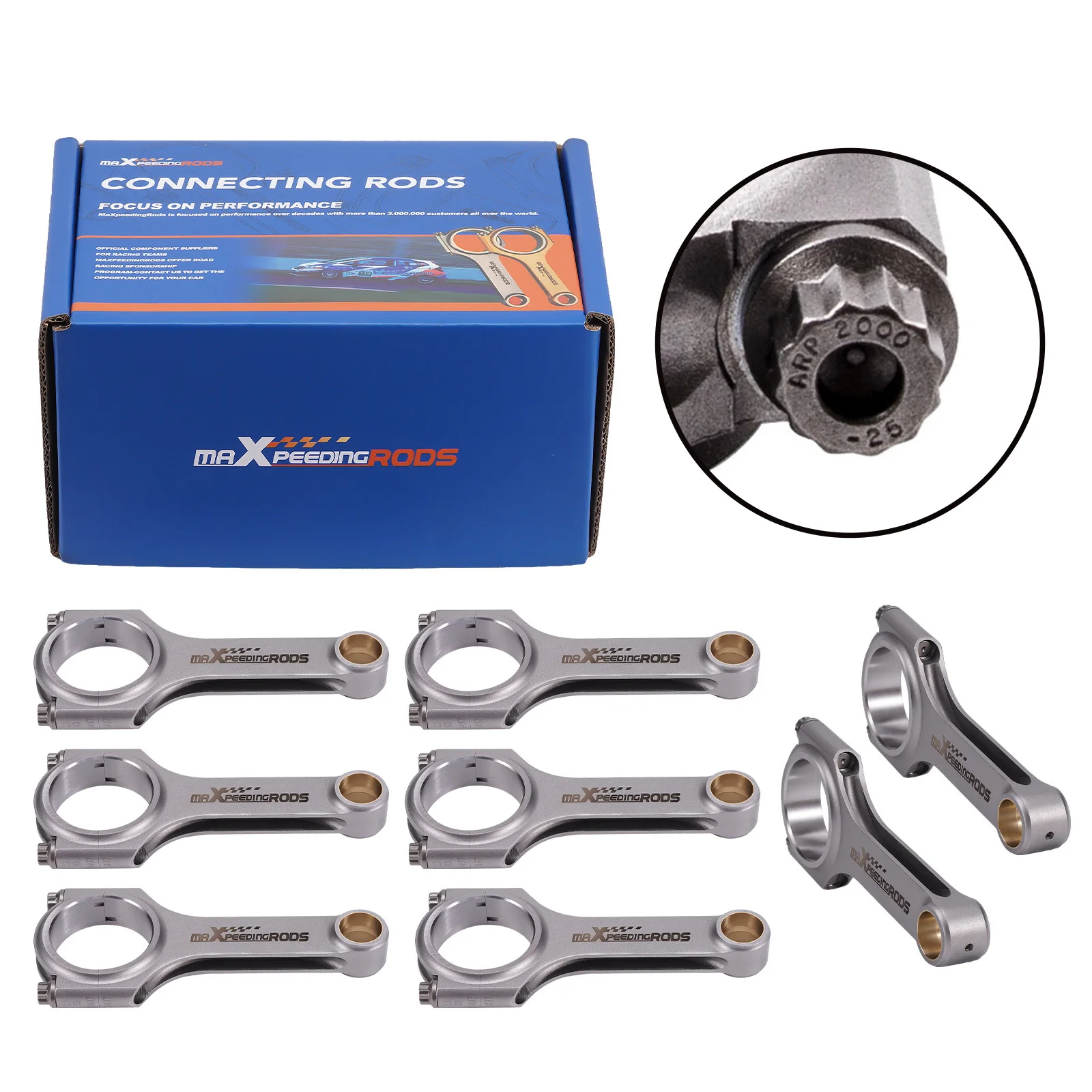 MaXpeedingrods Forged H-Beam Connecting Rods+ARP 8740 For Chevy Small Block 6.125