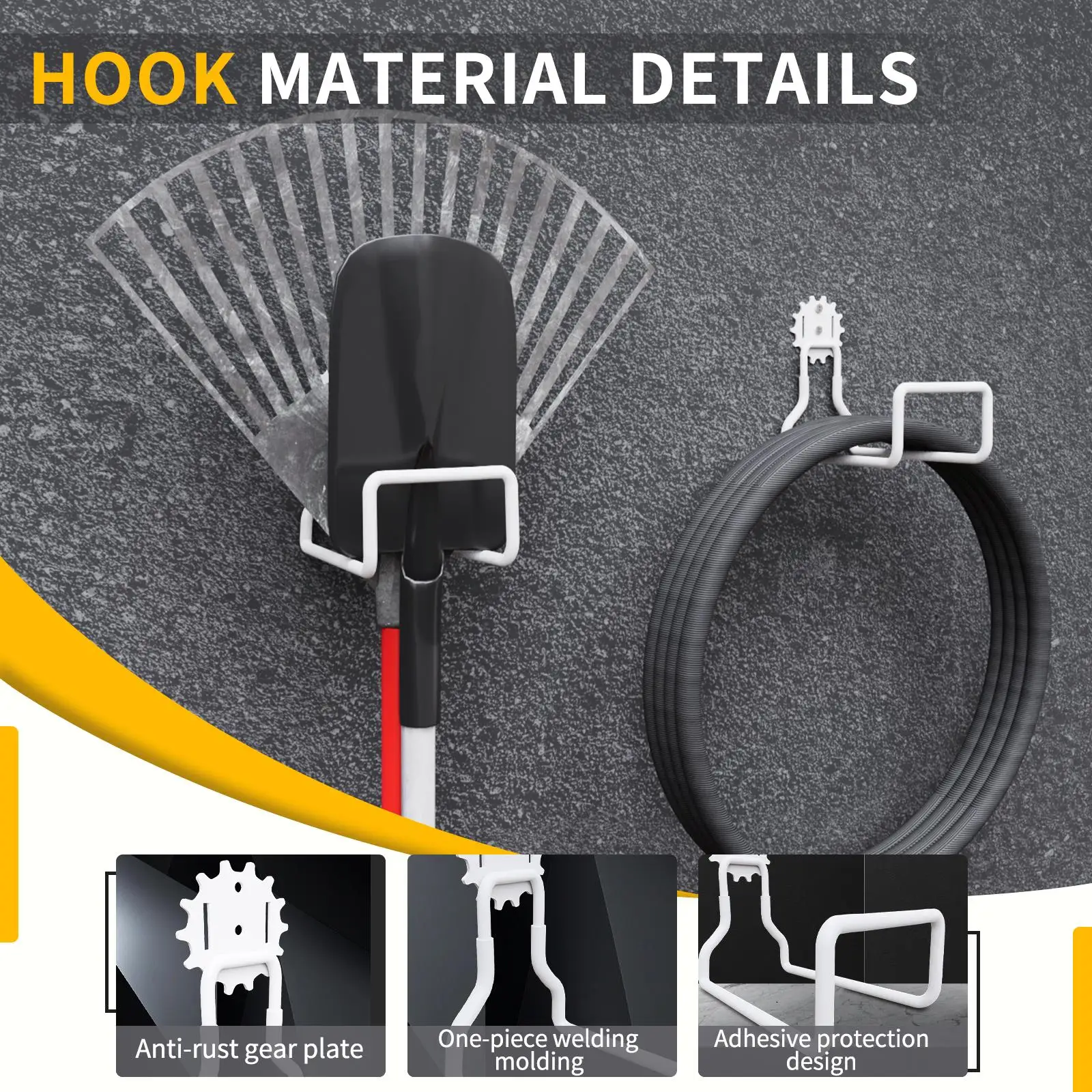 4-Piece Heavy-Duty Metal Hose Bracket Set - Universal Wall Hooks for Garage & for outdoor Use