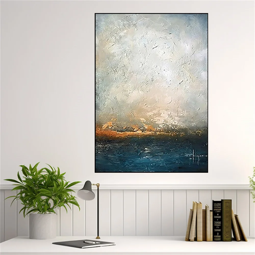 

Red Grey And Gold Foil Abstract Oil Painting On Canvas Handmade Acrylic Artwork Large Wall Art Picture Modern Office Decor Mural