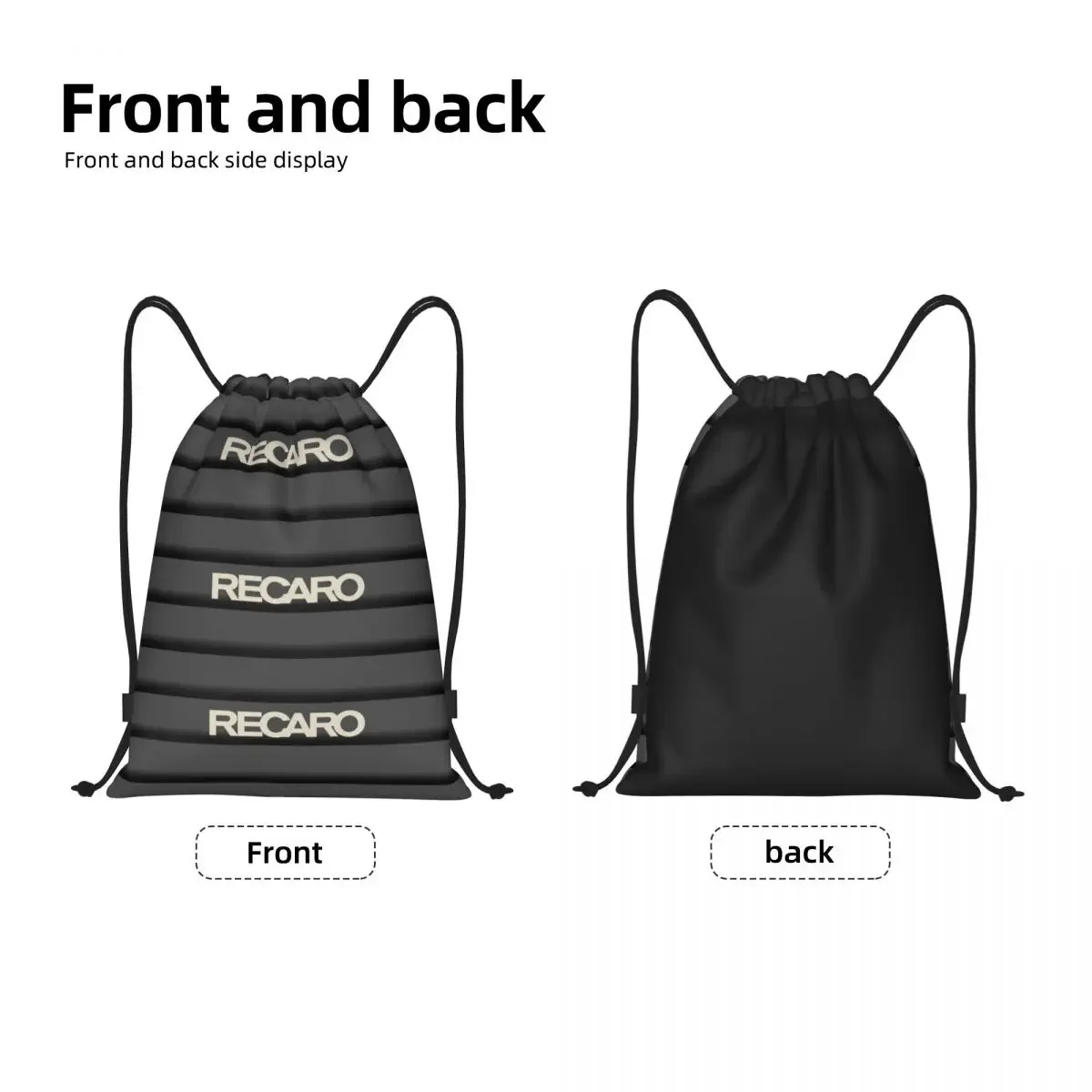 Custom Recaros Logo Drawstring Backpack Sports Gym Bag For Men Women Shopping Sackpack