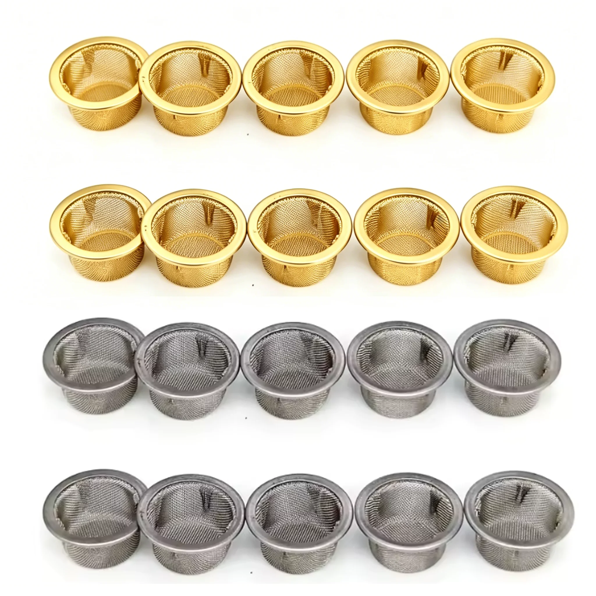 10/20Pcs Stainless Steel Mesh Filter Cap Tobacco Pipe Filter Screen Conical Bowl Strainers Smoking Accessories